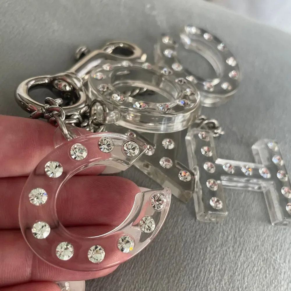 COACH Crystal Lucite Dangle Letter Bag Charm | Rare Y2K